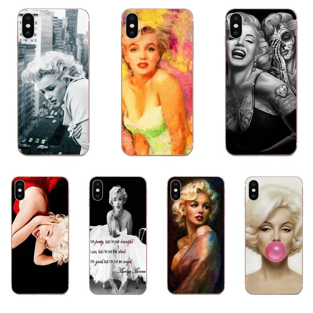 

TPU Stylish Case Marilyn Monroe Pin Up Pinup Girl Pattern For Apple iPhone 4 4S 5 5C 5S SE 6 6S 7 8 11 Plus Pro X XS Max XR