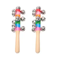 2 шт. Милая погремушка колокольчик игрушки деревянные детские колокольчики музыкальный инструмент Ранние развивающие игрушки яркий цвет подарок для детей