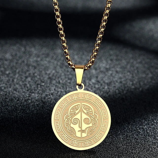 Dainty Mythology Medusa Gorgon Necklace Women Men Ancient Greek Symbol Jewelry  Stainless Steel Pagan Necklace Collar SPA112