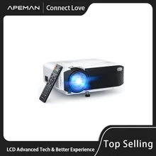 

APEMAN Mini Portable Projector, 2021 Upgraded Full 1080P HD and 180" Display Supported, Remote Control
