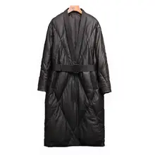 Oversized Female thin Cotton Jacket Coat 3XL Outerwear Black Leather Women's Coat for Winter Warm Long