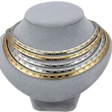 Серебряное/золотое ожерелье-сердце, колье из нержавеющей стали, ожерелье s для женщин, массивная цепочка в виде змеи, модное ювелирное изделие