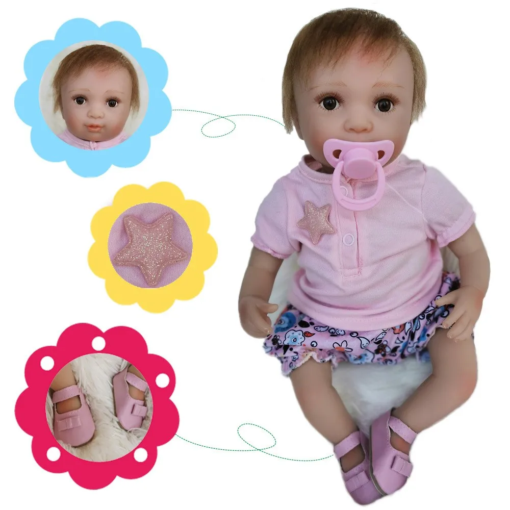 40 см Мягкая силиконовая Реалистичная кукла реборн Bebes Reborn baby girl реалистичные куклы новорожденная Детская кукла «Принцесса» сопроводительная игрушка для Gif