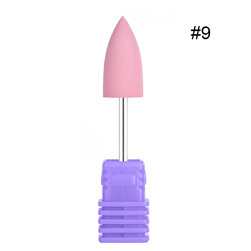 14 Тип резиновая силиконовая керамическая насадка для снятия заусенцев ногтей резак полировка буферные файлы электрическая машина сверло для маникюра - Цвет: 9