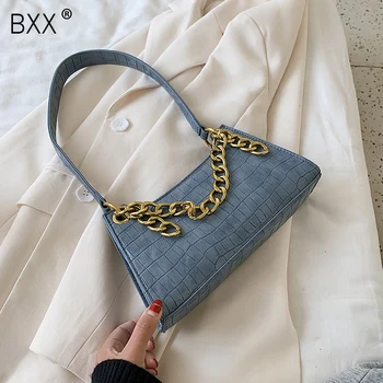 

[BXX] Stone Pattern Simple PU Leather Crossbody Bags For Women 2020 Summer Solid Color Shoulder Handbags and Purses Bag HN368