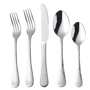 

Dinnerware Set Stainless Steel Spoon Fork Knife Cutlery Quality Dining Dinner Camping Western Kitchen Metal Tableware