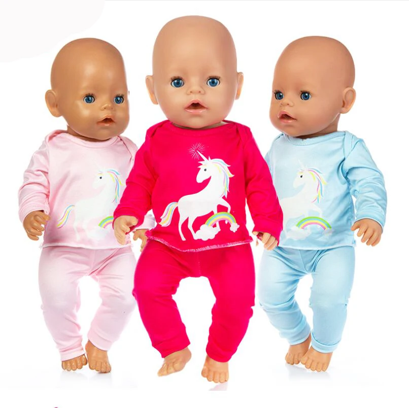 2023 New Pony pyjamas  Doll Clothes Fit For 43cm born baby Doll clothes reborn Doll Accessories