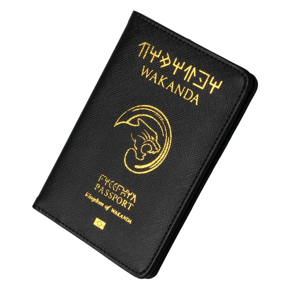Обложка для паспорта Rfid Блокировка Wakanda Forever Черная пантера Asgard кожаный чехол для паспорта держатель Мстители, Гидра щит Звездного флота