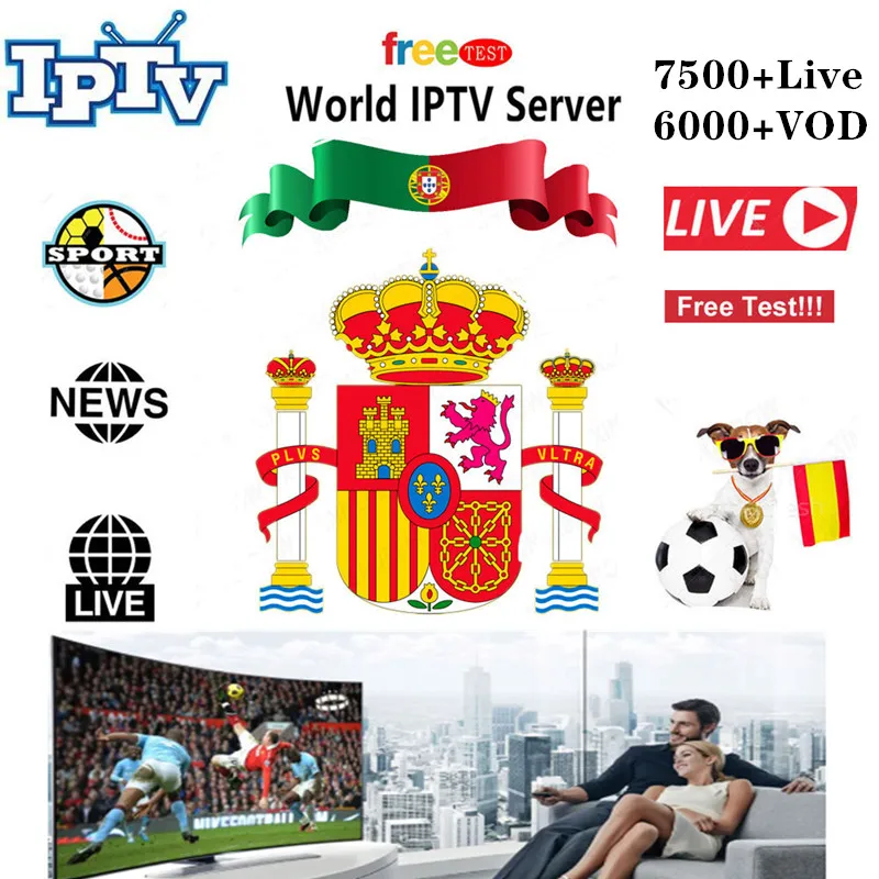 Стабильный IPTV подписка albania арабский Испания 4K 7500+ Жизнь 6000+ VOD Франция взрослые каналы Португалия Для Смарт Android ПК