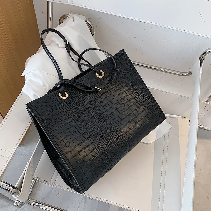 

Winter 2020 female bag stone grain PU leather large lady shoulder bag fashion handbag brand trend handbag black