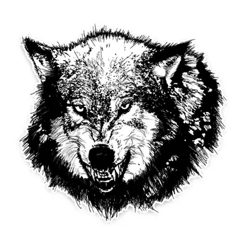 

Personality Cartoon Ferocious Wolf Head Car Sticker Styling Creativity Windshield Bumper Cover Scratches Decal Accessories PVC