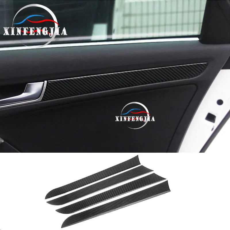 Для Audi A4 A5 Q5 B8 09-16 4x углеродное волокно внутренняя дверь литье полоса накладка