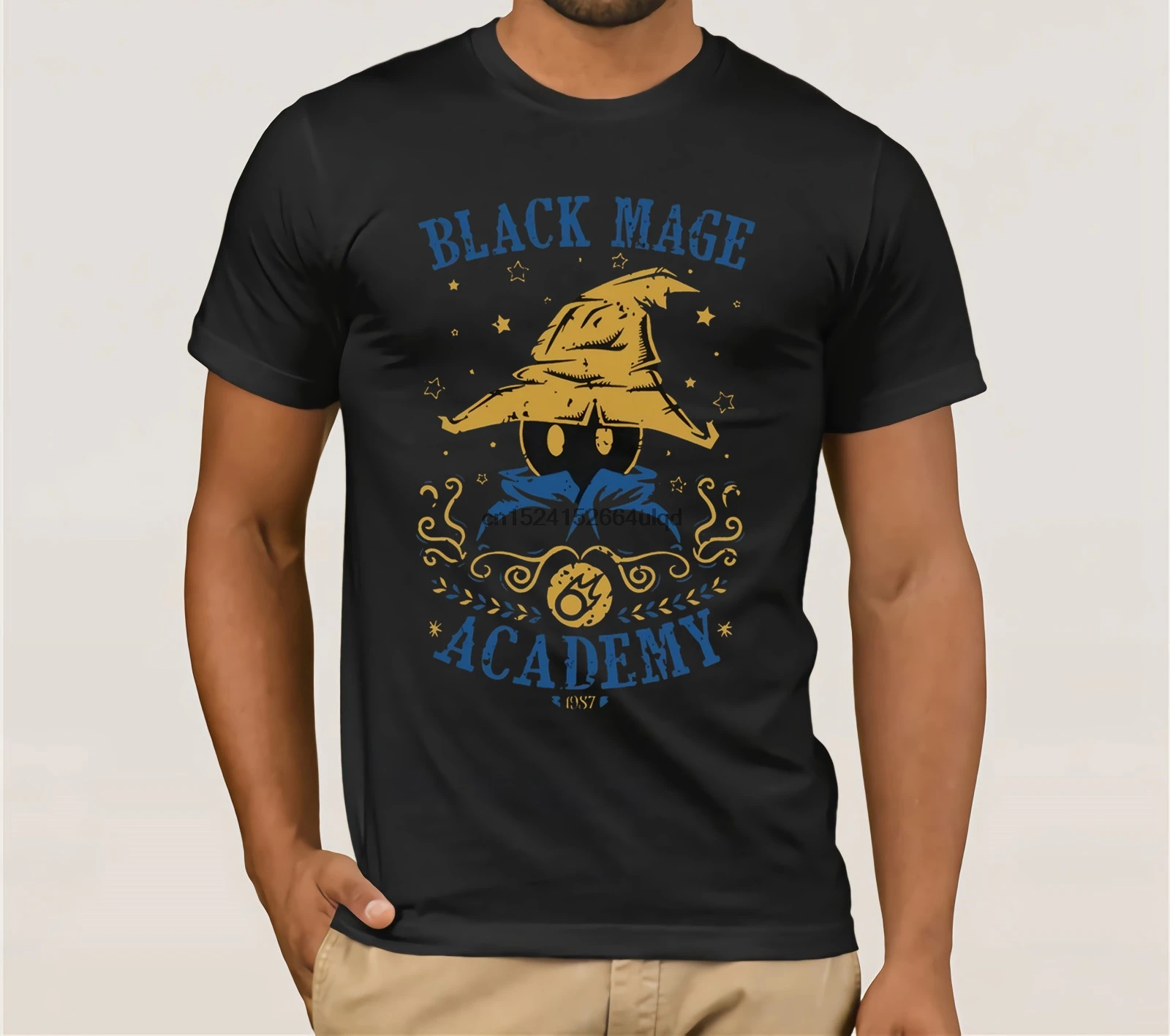 Black Mage Academy FFIX игровая футболка Final Fantasy 9 Vivi ShirtTop из 100% хлопка Humor Мужская с круглым