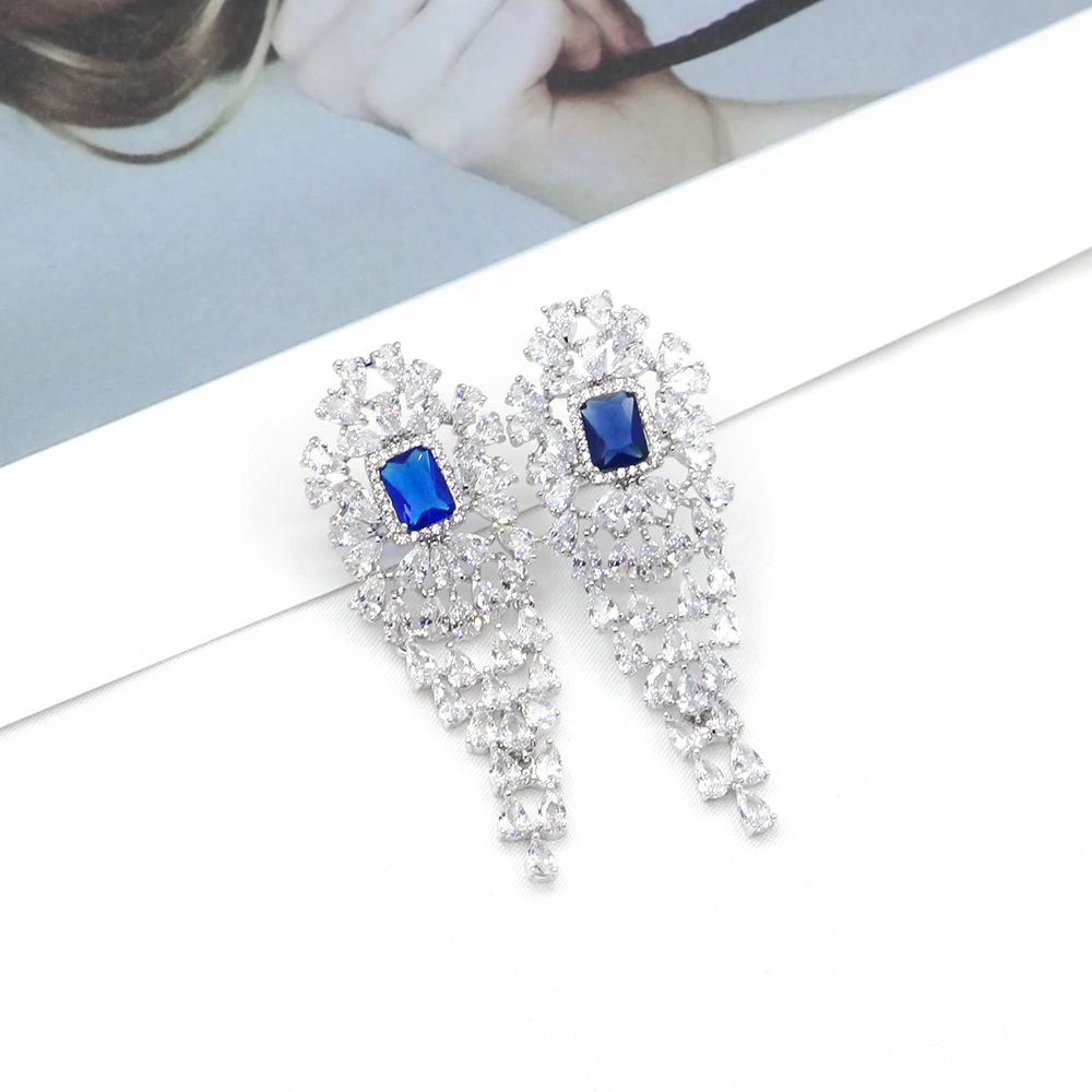 Costume Jewellery Women's Earrings Medieval Lady French Style Elegant Neoclassical Tassel Earrings High Quality Luxury Crystal