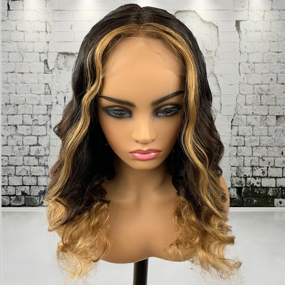 Onda do Corpo Perucas de Cabelo Ombre Destaque Laço Encerramento Peruca 180% Densidade Brasileiro Ondulado 13x4 Rendas Frontal Humano Remy 5x5 2 High Quality Apliques e perucas