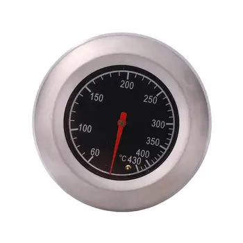 

BBQ Smoke Grill Oven Temperature Gauge Outdoor Camp Tool Stainless Steel Barbecue Thermometer Controller Oval Shaped Temp Gauge