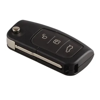 

3 botones 433/315 Mhz llave remota plegable para Ford Focus Fiesta 2013 funda Fob HU101 Blade & chip transpondedor ID63 40/80Bit