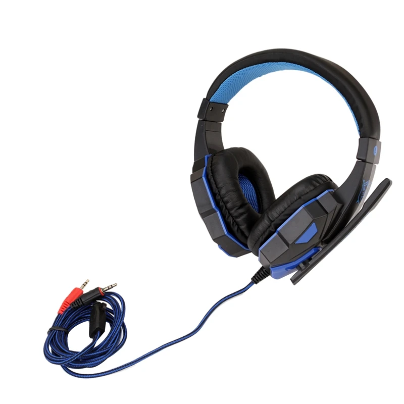 3 5mm Gaming Headsets Big Headphones Mic Stereo Earphones Deep Bass for PC Computer Gamer Laptop
