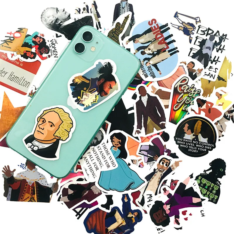 10/50PCS Musical Hamilton Stickers DIY Motorcycle Luggage Guitar Skateboard Waterproof Cool Decal Sticker Classic Toy Gift | Канцтовары