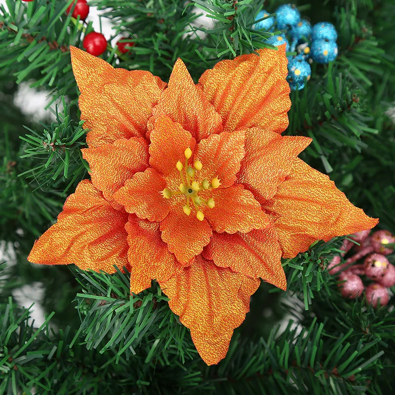 

Украшение для новогодней елки, большой рогатый цветок, 10 шт., искусственные цветы «сделай сам»