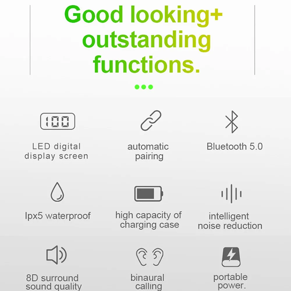 50# XG20 TWS наушники, гарнитура 5,0, Bluetooth наушники, беспроводные наушники, спортивные игры с цифровым дисплеем, зарядная коробка