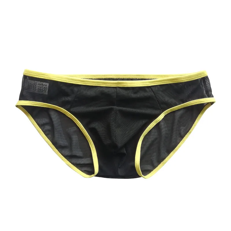 Men Underwear Briefs Summer Transparent Bikini Sexy Mesh Soft Breathable Low Rise Underpants Briefs See-through Male Briefs