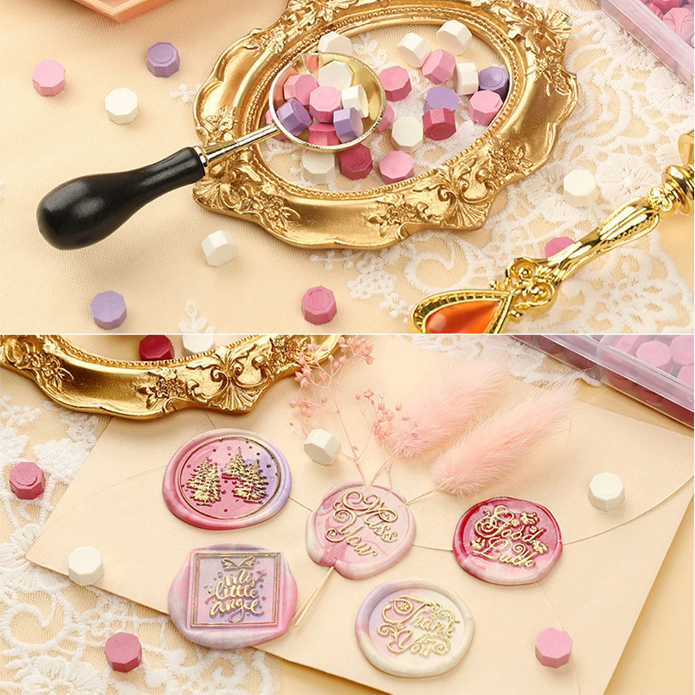 Octagon Sealing Wax Beads Mixed Color Seal Stamp Wax Tablet Pill for Envelope Wedding Invitation Waxes Craft Decoration 100pcs sealing wax beads sealing wax beans wax seal beads