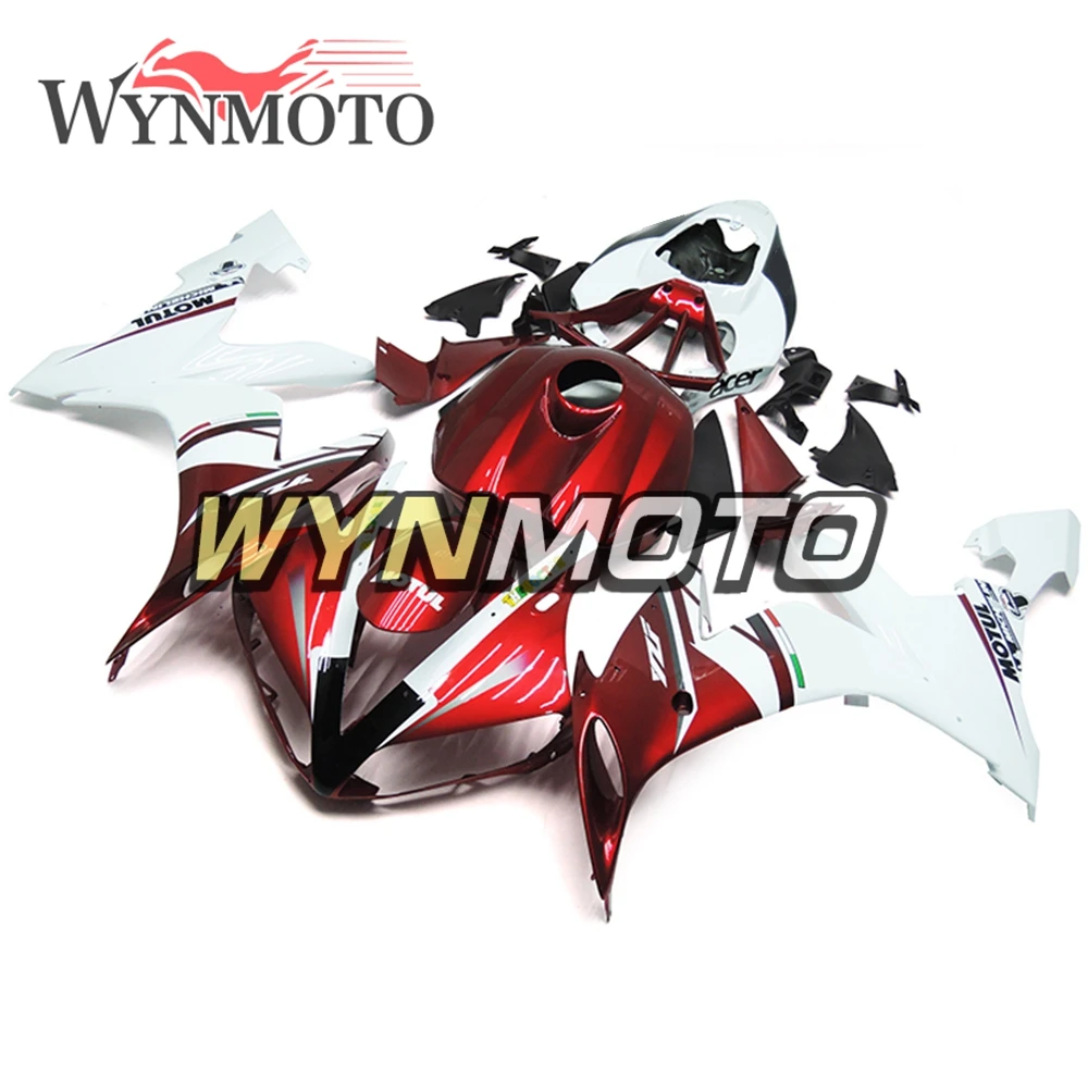 Полный ABS пластик впрыска Блеск Красный Белый мотоцикл Обтекатели для Yamaha YZF R1 2004 2005 2006 обтекатель комплект кузова