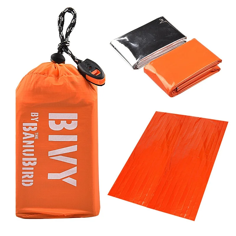 2/3 pcs Outdoor Emergency Sleeping Bag Thermal Keep Warm Waterproof Mylar First Aid Emergency Blanket Camping Survival Gear