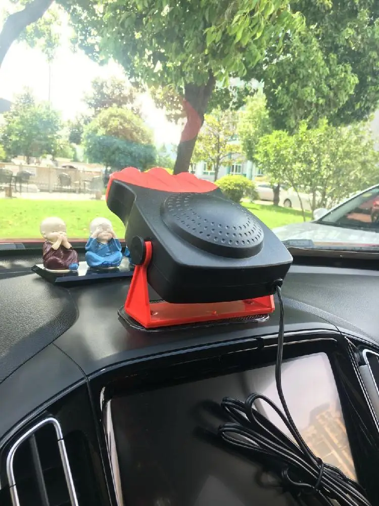 TWISTER.CK Portable Car Fan Electric Car Fan with Heating Function Defroster 12V 3-Outlet Plug Thermostat in Cigarette Lighter