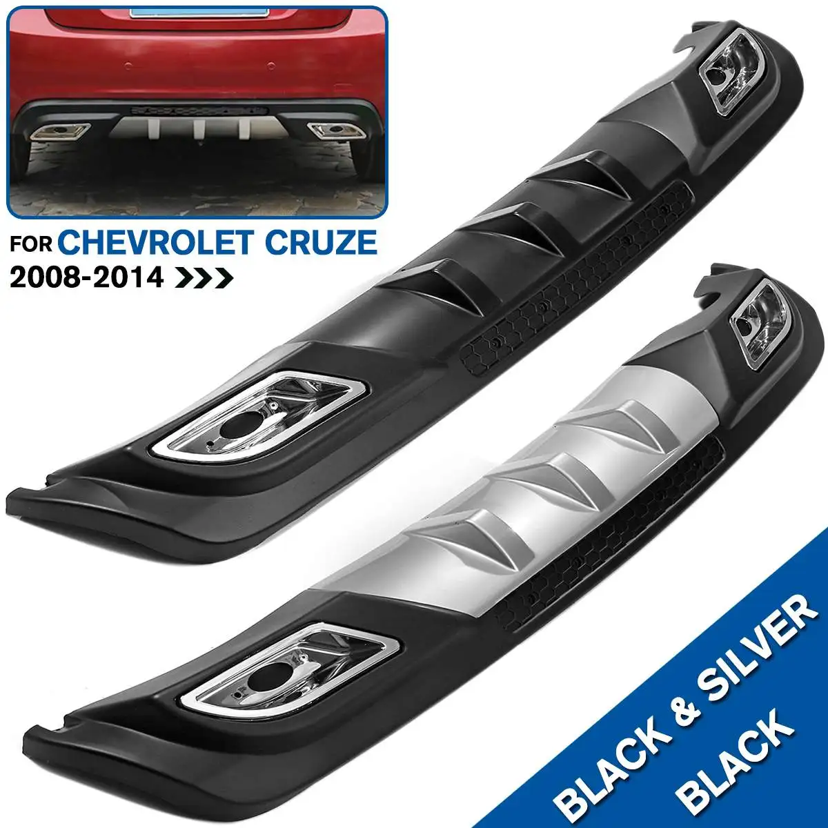 

Rear Spoiler PP Rear Bumper Diffuser Bumpers Protector Body Kit Bumper Rear Lip Rear Spoiler For Chevrolet for Cruze 08-14