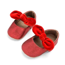Chaussures de princesse antidérapantes en caoutchouc pour bébés filles de 0 à 18 mois, chaussures de premiers pas pour bébés, semelle souple et plate, de haute qualité 