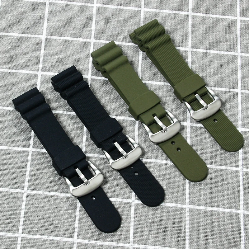 

Suitable for Seiko Citizen Watch Bracelet men's strap 22mm black blue orange silicone rubber strap corras relojes Hombres