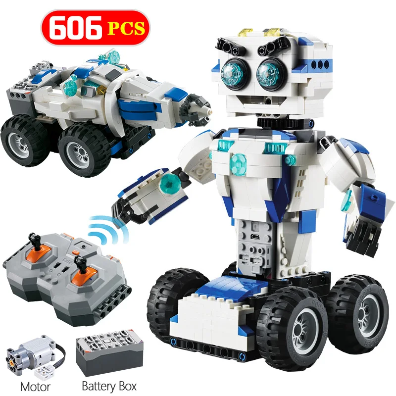 

606Pcs RC Space Robot Transform 2 IN 1 Mode Building Blocks legoingly Technic MOC Remote Control Car Bricks Sets Toys for Kids