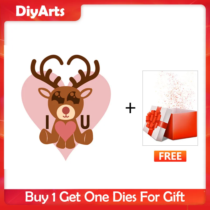 

DiyArts Love Deer Metal Cutting Dies Christmas Stencils for DIY Scrapbooking Embossing Paper Cards Die Photo Album Making 2019