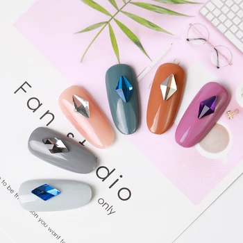 

10 Pieces Flat Back Nails Rhinestones Rhombus Crystals Glossy 3D Rhinestones Gemstone Manicure Sets Jewelry Charms UV Gel Nail