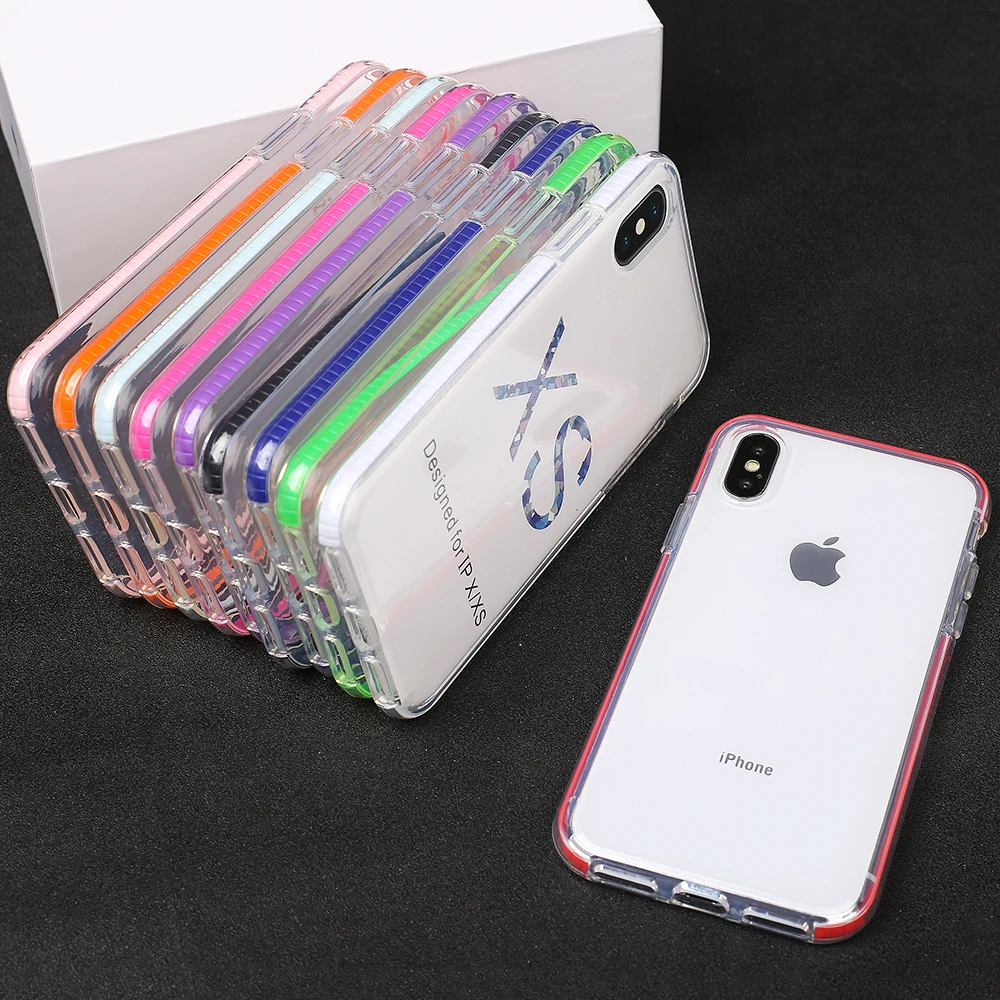 

Shockproof Bumper Clear Phone Case for Funda iPhone 7 Plus Soft Silicone Back Cover for iPhone XR XS X Max 6 6s 7 8 Plus Coque