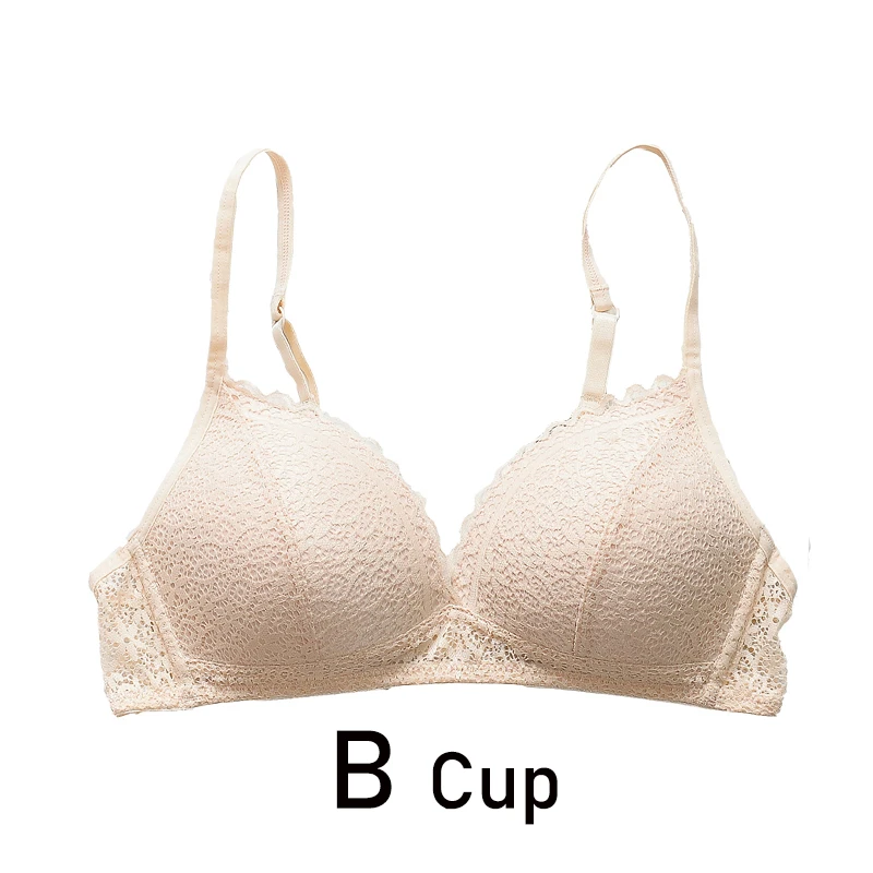 Nude-B Cup Бесшовный бюстгальтер, мягкий бюстгальтер без косточек, сексуальное женское белье, без косточек, сексуальные женские бюстгальтеры, кружевные, маленькие груди, регулируют заднюю часть, 3/4 чашки AB, тонкая чашка - Цвет: Nude-B Cup