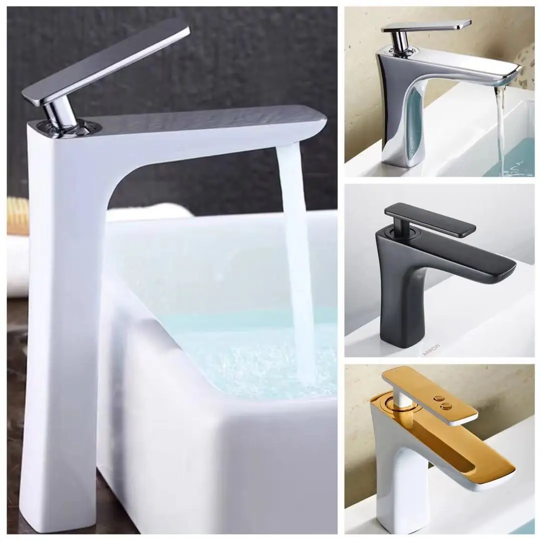 

White Gold: War In Paradise Color Water Tap Modern On The Stage Basin Basin Foramina Singulare Hot And Cold Full Copper Roast