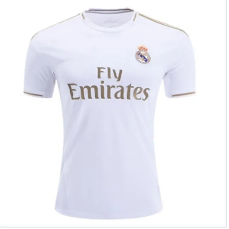 19 20 Real MadridesES футболка для взрослых HAZARD SERGIO ramos BENZEMA ASENSIO ISCO BALE JOVIC Размер S-4XL Футбольная Футболка - Цвет: Шампанское