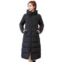 Зимнее пуховое пальто с капюшоном, куртка размера плюс, длинная толстая теплая Женская куртка, Casaco Feminino Abrigos Mujer Invierno, Студенческая стеганая парка 13