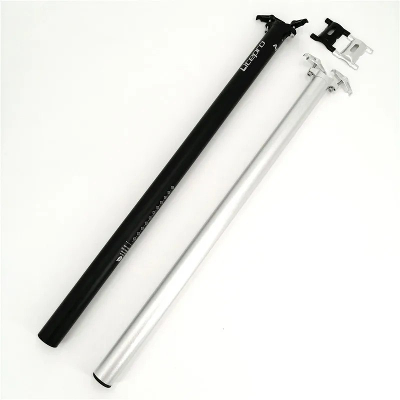 Litepro A71 Sattelstütze 31,8mm * 600mm Für Brompton Sattelstütze Aluminium Legierung 6061 Faltrad Sitz Rohr Schwarz silber – Detail 1