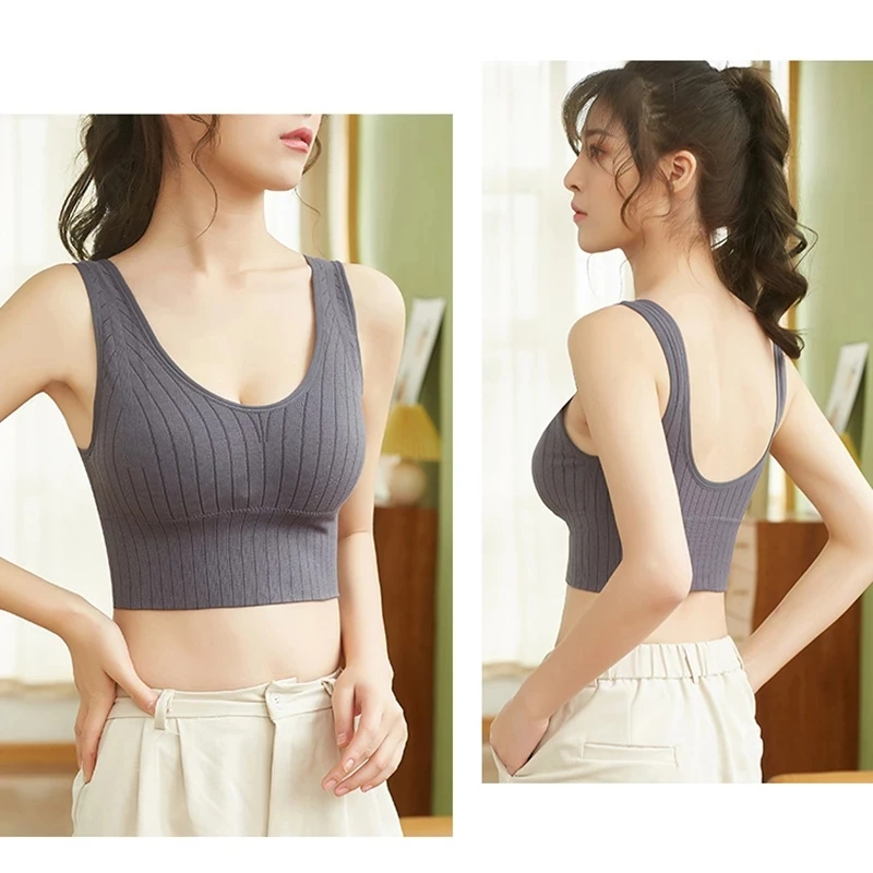 Women Tube Top Sexy Crop Top Women Bra Seamless Sports Bra Streetwear Sleeveless Crop Camis Summer Tops Bandeau Basic Tank