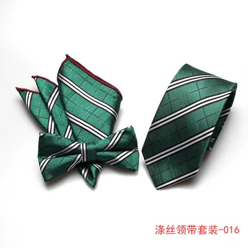 

Sitonjwly Lattice Handmade Neck Ties Set for Men Necktie Bowtie Handkerchief for Wedding Business Suits Male Neckties Gravatas