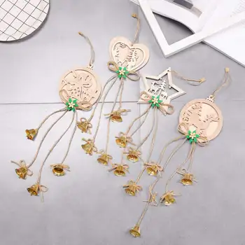 

Wooden Christmas Hanging Ornament Christmas Tree Decorations Wind Chime Bells PendantsNew