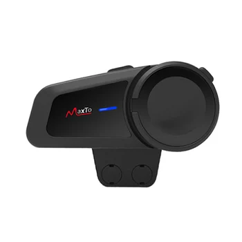 

Motorcycle Helmet Intercom MAXTO M2 1KM Bluetooth Intercom Headset 6Riders Talking Riding Walkie-talkie Waterproof with FM Radio