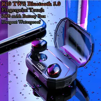 

Waterproof Wireless Bluetooth 5.0 Earbuds R10 TWS In-Ear 4D Bass Stereo Sound Headset Sport Gaming Hifi Earphone Handfree