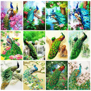 

HUACAN 5D DIY Diamond Painting New Animal Pictures Of Rhinestones Diamond Embroidery Sale Peacock Full Mosaic Decortion