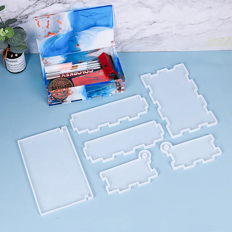 3 Confezioni Stampi Domino e Scatole del Domino, 60 cavità Doppio 9 Silicone Colata di Resina Epossidica Stampo Jumbo Stampo in Argilla Scatola di immagazzinaggio per DIY Pendente Fare Artigianato