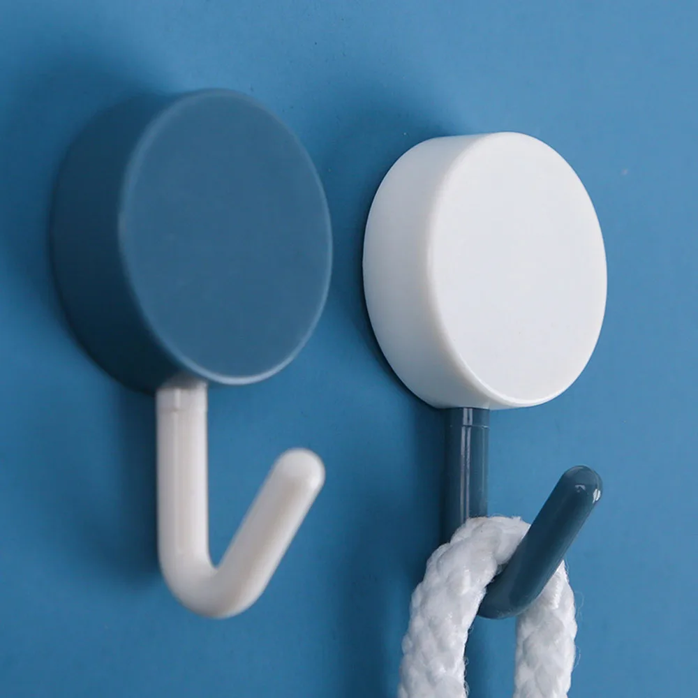 

10pcs Solid Color Hook Free Punching Door Without Trace Nail Small Hook Clothes Hook Mounted Wall Hooks Keys Hook